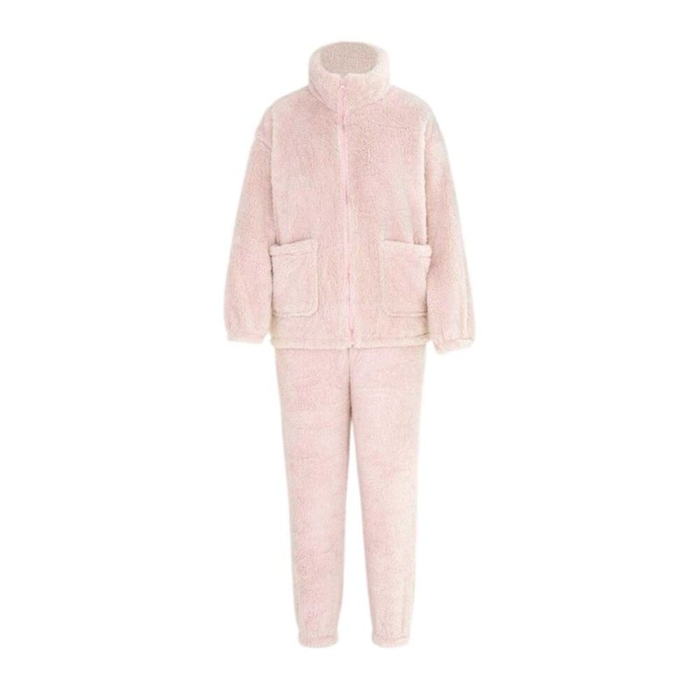 Miso Womens/Ladies Sherpa Fleece Loungewear Set / Pink